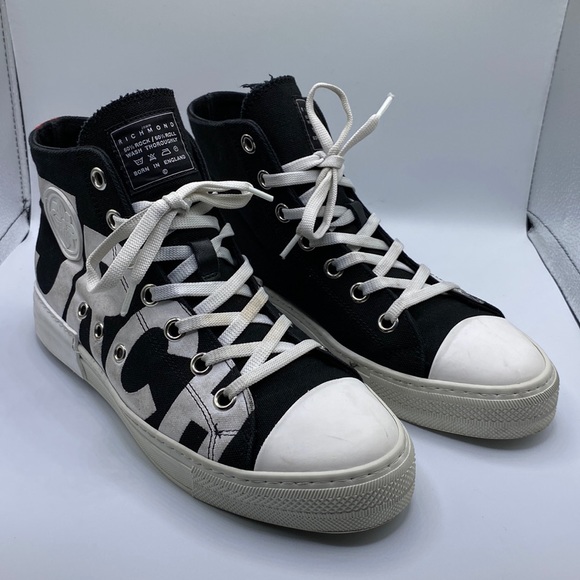 John Richmond Shoes - John Richmond 50% Rock / 50% Roll Born in England Hightop Sneaker Size 8